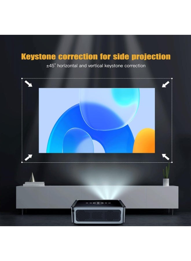 AoMige Smart Projector Support 8K/4K Video Decode & Auto Focus & Keystone,Full HD 1080P Theater Projector Outdoor/Home Video Projector,Portable Movie Projector With Dolby,Two-Way BT Connection,Voice Remote - Image 2